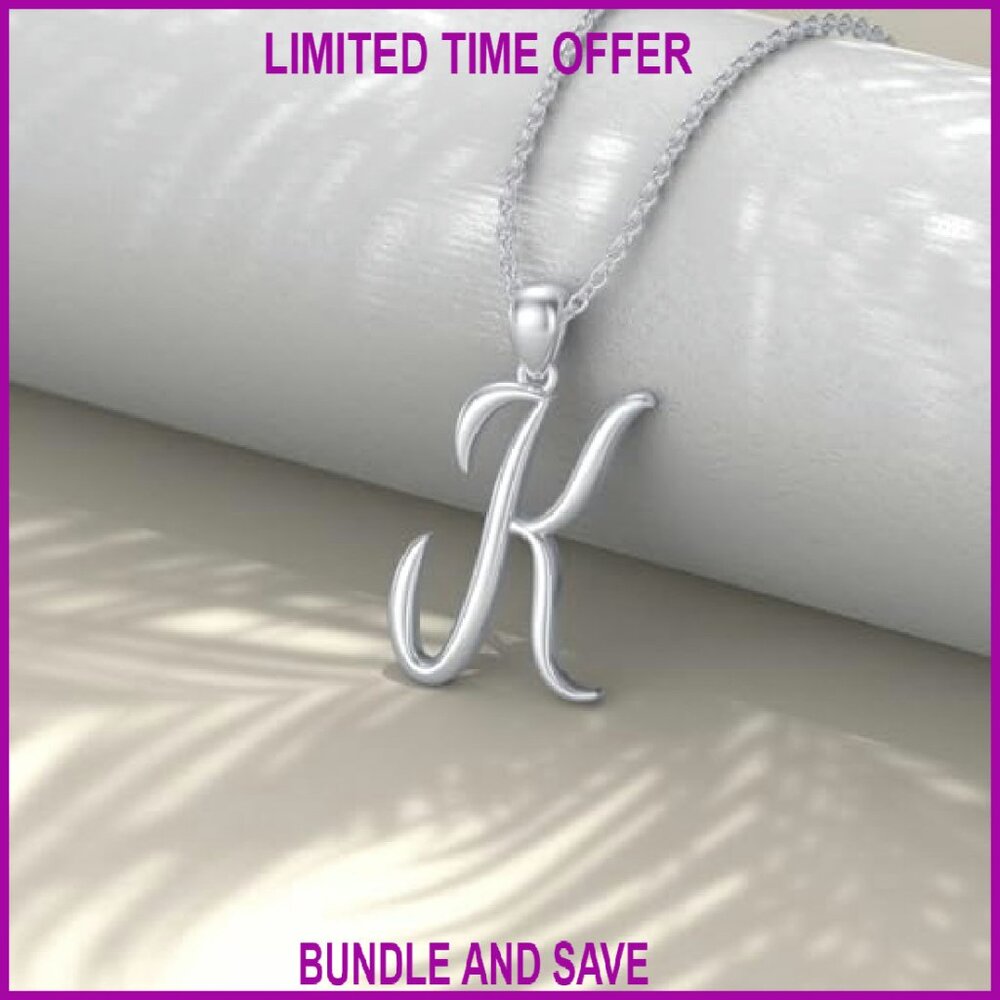 Sterling Silver Initial Necklace Adjustable Chain… - image 4